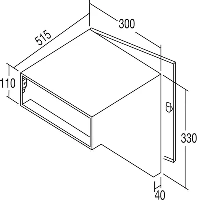 Produktbild von RENZ Durchwurfbriefkasten schräg,300x330x515 mm,Mauerstärke 535mm,Stahl verzinkt