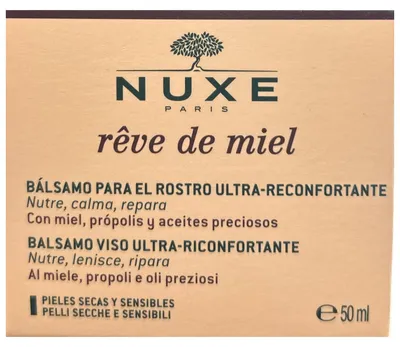 Zdjęcie produktu dla Nuxe Reve De Miel, balsam do twarzy o działaniu intensywnie nawilżającym i łagodzącym, przeznaczony do skóry suchej i wrażliwej