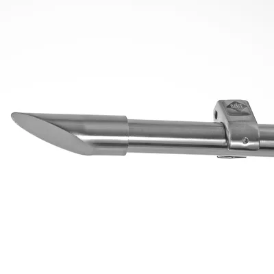 Produktbild von Edelstahl Look Gardinenstange 20mm Wandträger 1-läufig Schräge, Länge wählbar D50 E32 R