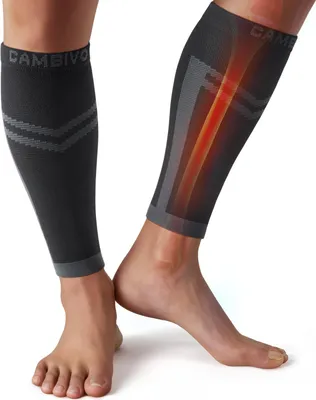 Produktbild von CAMBIVO Wadenbandage x2, Kompressionsstrümpfe Herren Damen, Waden Kompression, Kompressionssocken ohne fuß für Sport, Laufen, Schwellung, Muskelfaserr