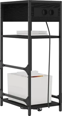 Image de vidaXL Table de chevet noire aspect chêne 40 x 27 x 76 cm en aggloméré