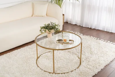 Produktbild von Skye Decor, Aurum - 80 - Gold, Transparent, Couchtisch, Gold, 100 % Metall, 80 x 80 x 43 cm