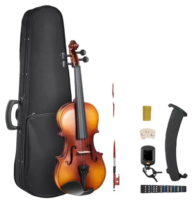 Immagine prodotto di VEVOR violino 4/4, lunghezza braccio 584,2 mm, set di violini con custodia rigida, colofonia, archetto, poggia spalla, ponticello, accordatore e corde aggiuntive, per principianti a partire dai 12 anni (marrone)