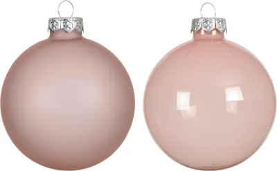 Produktbild von Weihnachtskugeln Glas 8cm 4 Stück - Rosa transparent