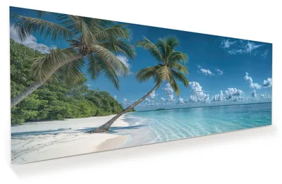 Produktbild von Glasbild 100x40cm in XXL für Wohnzimmer, Schlafzimmer Motiv Strandurlaub