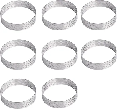 Produktbild von Dessertringe, 8 cm Durchmesser - Set mit 8 Stück - Backformen für Crumpets