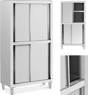 Zdjęcie produktu dla Szafa Gastronomiczna Magazynowa Ze Stali Nierdzewnej Drzwi Suwane 120 Kg 100 X 50 X 180 Cm