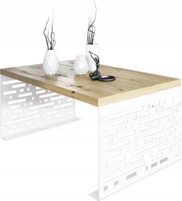 Zdjęcie produktu dla Designerski stolik kawowy ława do salonu nowoczesny stolik loft metalowa podstawa