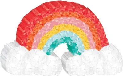 Immagine prodotto di Amscan Amscan 244066 - Mini pinata arcobaleno, dimensioni 11,4 x 19 cm, in carta, compleanno bambini, regalo, decorazione, festa a tema