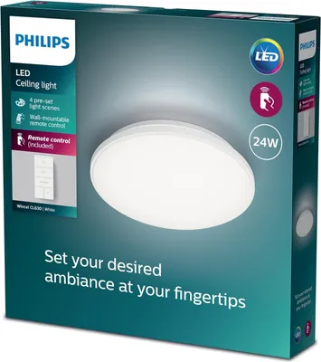 Produktbild von Philips Funktional Wincel Deckenleuchte, 24 W, LED, 2500 lm, IP20, Weiß