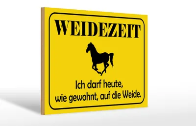 Produktbild von Holzschild Hinweis 30x20cm Weidezeit Pferd