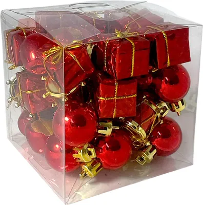 Produktbild von WEIHNACHTS POTPOURRI Baumschmuck Tischdeko. 1000ml ca 40 Teile ROT