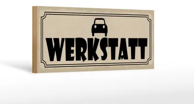 Produktbild von Holzschild Hinweis 27x10cm Auto Werkstatt graues Schild