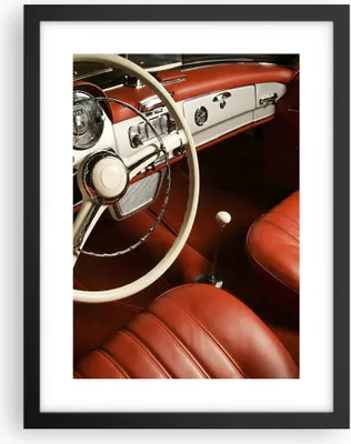 Produktbild von Gerahmtes Poster - Schwarzer Rahmen - Auto Innenraum Klassisch - 30x40 cm - Wand Bild - Wanddeko - Wandbilder - Wandposter - Bilderrahmen - Bilder - Kunstdruck - Wandbild - P2BPA30x40-0149