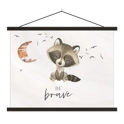 Produktbild von MuchoWow® Textilposter Aquarell - Sei mutig - Zitate - Kinder - Jungen - Mädchen 120x90 cm mit schwarzem Rahmen - Aufhänger für Poster