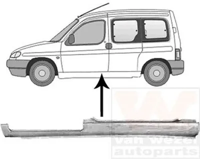 Produktbild von VAN WEZEL 0903103 Schweller Reparaturblech Einstiegblech Links für CITROËN Berlingo / Berlingo First (MF, GJK, GFK) passend für PEUGEOT PARTNER Kasten