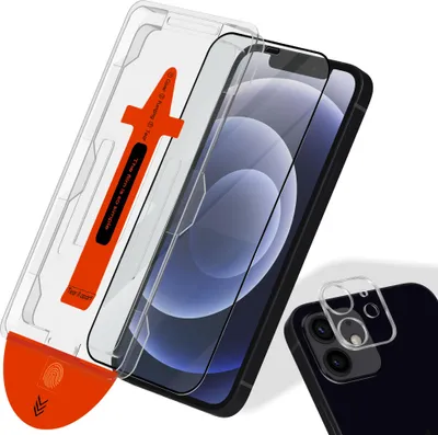 Zdjęcie produktu dla 1-pak iPhone 12 Szkło ochronne na ekran & 1-pak ochrona obiektywu - Szkło hartowane | [Automatyczna instalacja] - Bez bąbelków
