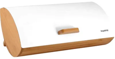 Immagine prodotto di KONIGHOFFER Cosmic TDR-1197 Portapane in bambù e acciaio - bianco