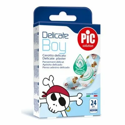 Immagine prodotto di PIC Delicate-Plastry Kids Medium, cerotti antibatterici per bambini, 24 pezzi