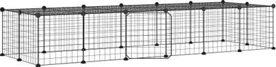 Obrázok produktu pre 28-panelová klietka pre domáce zvieratá čierna 35x35 cm oceľ