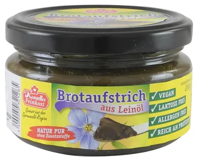 Produktbild von Brotaufstrich aus Leinöl, vegan von Kunella Feinkost (200g)