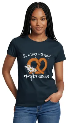 Produktbild von Spreadshirt I Mog Mi Ned Aufbrezeln Wiesn Spruch Frauen T-Shirt, XXL, Navy