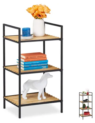 Obrázok produktu pre Otvorený regálový systém z bambusu a kovu do obývačky