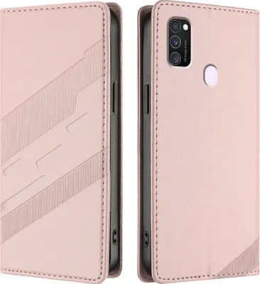 Produktbild von Hülle für Samsung Galaxy M30S / M21, Kunstleder Brieftaschen Handyhülle mit Kartenfach und Standfunktion Pink