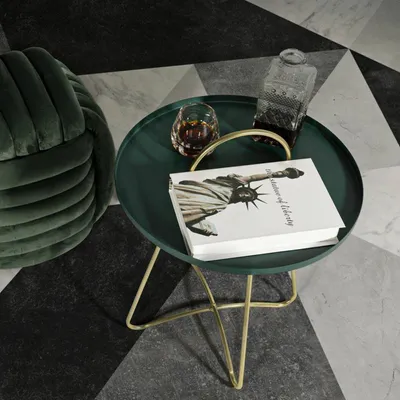 Produktbild von Dmora Couchtisch Rangitata 45x45x59h cm Grün, Zeitschriftenfach