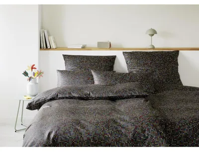 Produktbild von elegante Bettwäsche-Garnitur Mako-Satin Pixie Farbe Schwarz Größe 135x200+80x80