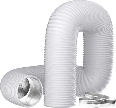 Immagine prodotto di Tubo di scarico flessibile in alluminio - Ø 150 mm - 5 mm - idroponica - bagno - acciaio inossidabile - bianco