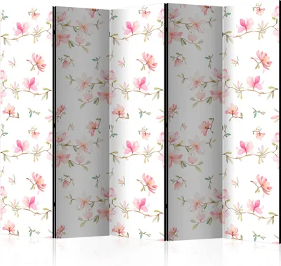 Produktbild von Akusticher Raumteiler Botanik Foto Paravent 225x172 cm beidseitig auf Vlies-Leinwand bedruckt Akustikschaum Trennwand Spanische Wand Sichtschutz Home Office Pflanzen Blumen b-B-0313-z-c