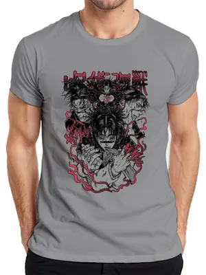 Immagine prodotto di 呪術廻戦 Maglietta da uomo Sukuna Yuji Megumi Anime Manga Gift Anime Aesthetics, Grigio, L