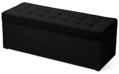 Obrázok produktu pre MG Design čalúnený taburet čiernej farby, 45x120 cm - s úložným priestorom 140 litrov, nosnosť do 300 kg, ľahko udržiavateľný, matný povrch, vhodný do obývačky a predsiene
