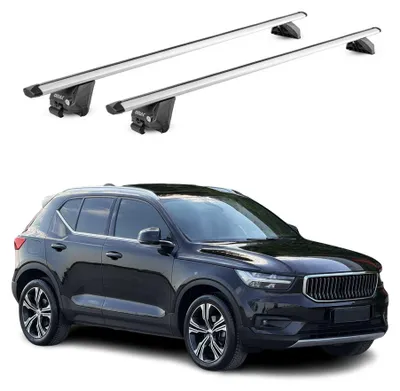 Zdjęcie produktu dla Bagażnik dachowy Podstawowy bagażnik do Volvo XC40 2018-2025 100 kg Aluminium Srebrny 2 części ABE, Obraz wygenerowany przez AI