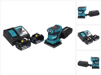 Produktbild von Makita DBO 480 RG Akku Schwingschleifer 18 V 112 x 102 mm + 2x Akku 6,0 Ah + Ladegerät