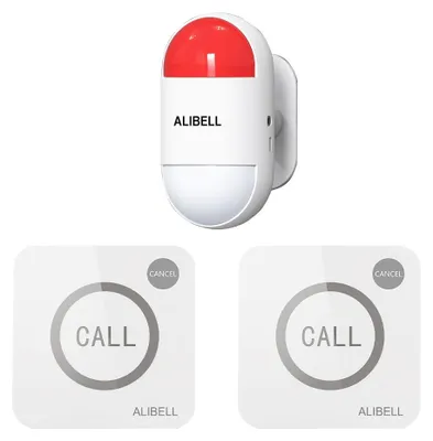 Obrázek produktu pro Osobní alarm se sirénou o síle 120 dB – bezpečnostní systém pro nouzové situace s dvěma tlačítky pro volání o pomoc