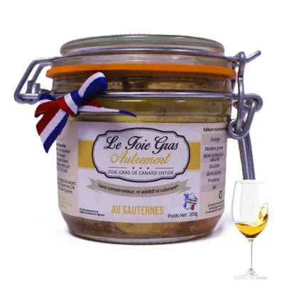 Produktbild von Foie Gras Entier von Ente mit Sauternes 400 g – Französische Delikatesse – Ohne Zusatzstoffe – Relais Gourmet