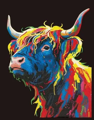 Produktbild von Diamond Painting Neon Schottisches Hochlandrind