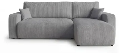 Produktbild von CORNERO Ecksofa mit schlaffunktion PARIS rechts dunkelgrau Cord Poso 60 - Schlaffunktion, Bettkasten