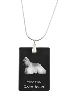 Produktbild von Amerikanischer Cocker Spaniel, American Cocker Spaniel - Kristallanhänger mit Hund, Silberhalskette mit Foto, personalisierter Anhänger der Marke Art-Dog