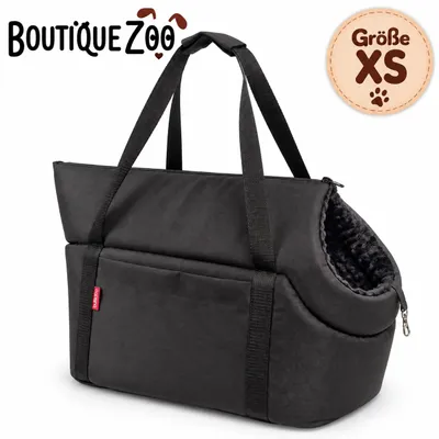 Produktbild von Hundetasche Tragetasche Transporttasche für Hunde Katzen Transportbox Tasche Neu Schwarz Minky XS