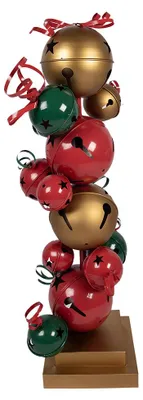 Zdjęcie produktu dla Clayre & Eef Dekoracja świąteczna Figurka 35x35x120 cm Czerwony Zielony Metal