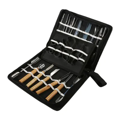 Immagine prodotto di 1 Set 46 pezzi di strumenti di intaglio Kit portatile di frutta e verdura Scalpello da cucina Prodotti di taglio