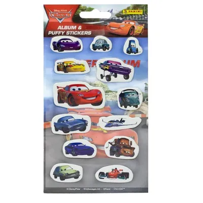 Obrázok produktu pre Album Panini Disney Cars a balíček s objemnými nálepkami, 13 kusov, rozmer 10,5 x 20,5 cm