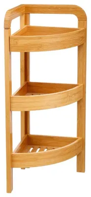 Image de Étagère d'angle - 3 niveaux - Bambou - 23 cm