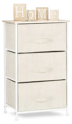 Produktbild von Standregal Schrankregal Aufbewahrungsregal - 3 Stoffboxen - 73 x 45 x 30 cm - Beige