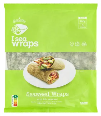 Produktbild von Seamore  Algen Wraps 450g – Vegane, glutenfreie, ballaststoffreiche Meeresalgen Wraps