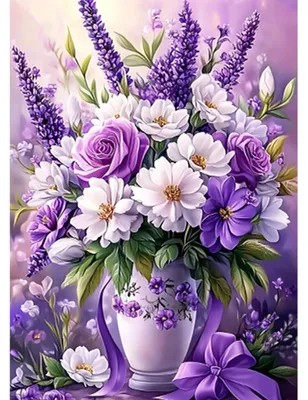 Produktbild von Diamond Painting Set Erwachsene Lila Lavendel Blume 30x40 cm