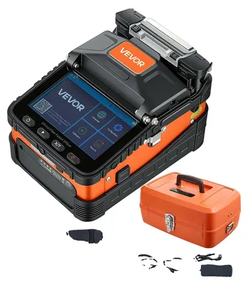 Produktbild von VEVOR Faserfusionsgerät 6 Motoren, Kernjustierungs-Faseroptik-Fusionsgerät mit 10,16 cm digitalem LCD-Bildschirm, Bildspeicherung, 3 in 1 Autofokus-Optikfaser-Halter und Abisolierkit 5-6s Fusionszeit 9-25s Heizzeit